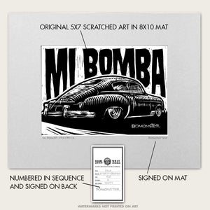 Original Lowrider Chevy Fastback Art "Mi Bomba"