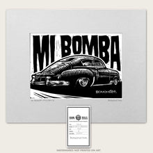 Load image into Gallery viewer, 49 chevy fastback art by bomonster with words mi bomba