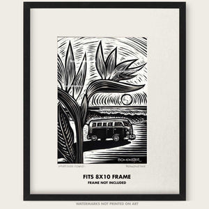 Original VW Bus Art "Paradise Found #1"