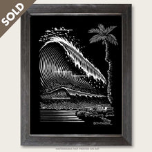 Load image into Gallery viewer, original vw scratchboard art by bomonster