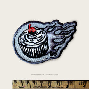 bomonster patch with cuscake and hot rod flames