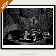 Load image into Gallery viewer, whiskey row custom car litho print by bomonster
