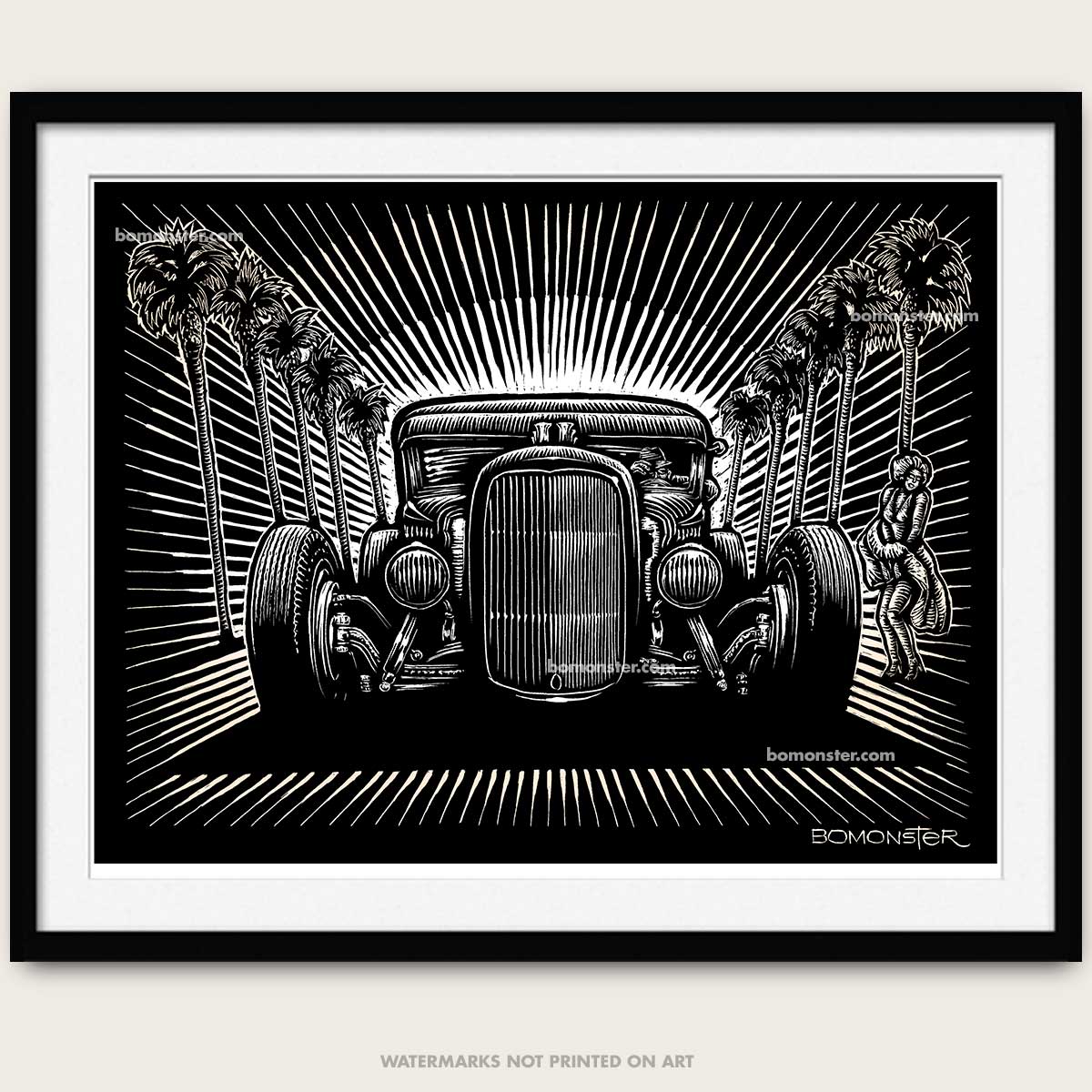 Signed 11x17 Hot Rod Litho Art Print Hollywood Hot Rod