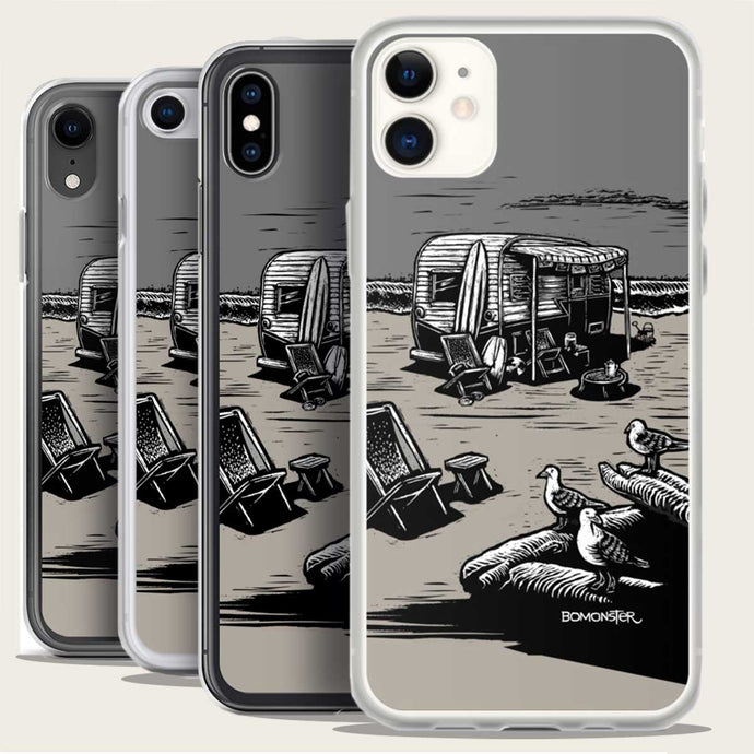 vintage traler on beach iphone case by bomonster