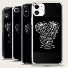 Load image into Gallery viewer, harley shovelhead and panhead on human heart iphone case by bomonster