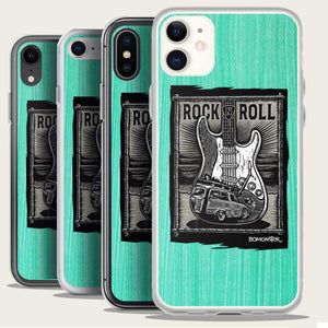 startocaster guitar and surf woody iphone case by bomonster