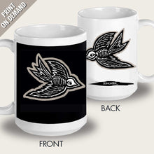 Load image into Gallery viewer, day of the dead flying sparrow bones mug by bomonster