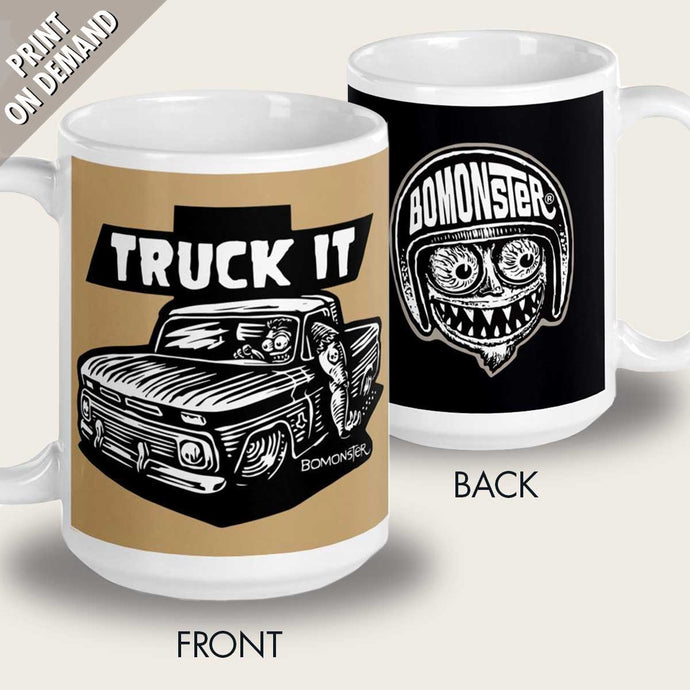 monster hot rod truck coffee mug by bomonster