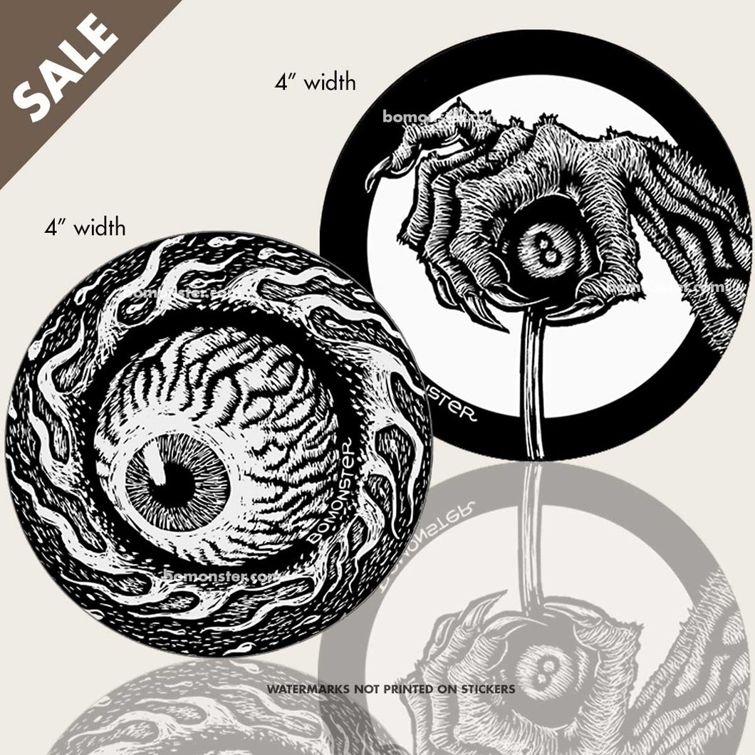 Kustom Kulture 2 Sticker Combo Eyeball + 8-Ball – BOMONSTER