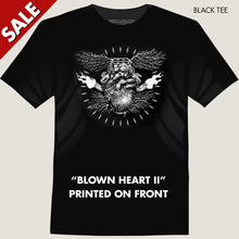 Load image into Gallery viewer, Blown HEMI motor on a human heart with wings tee by bomonster