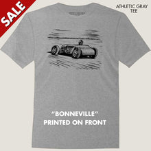 Load image into Gallery viewer, vintage hot rod bonneville racer tee by bomonster