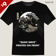 Load image into Gallery viewer, quad racer on sand in shape of great wave tee by bomonster