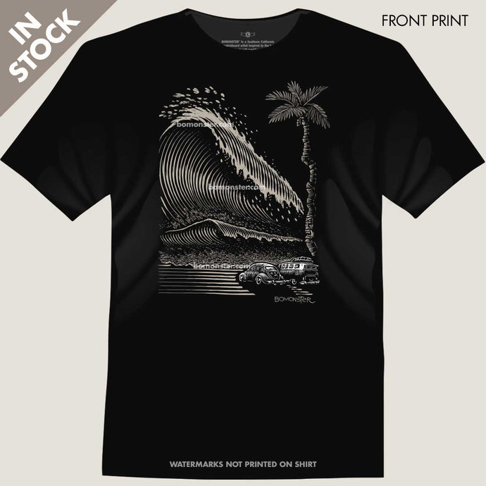 vw bus bug and tsunami wave tee by bomonster